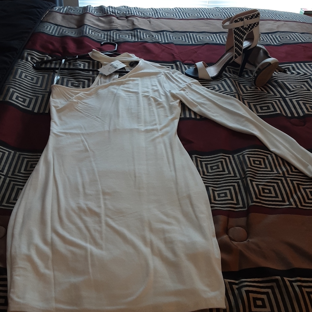 Ivory one shoulder dress